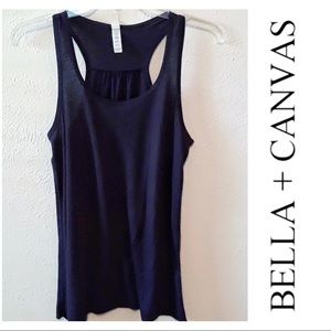 “Bella+Canvas” Navy Racer Back Flowy Tank